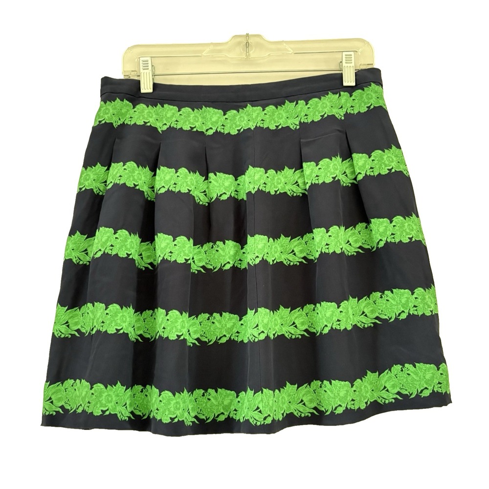 J. Crew Silk Blend Striped Blue & Green Mini Skirt 6 NwT